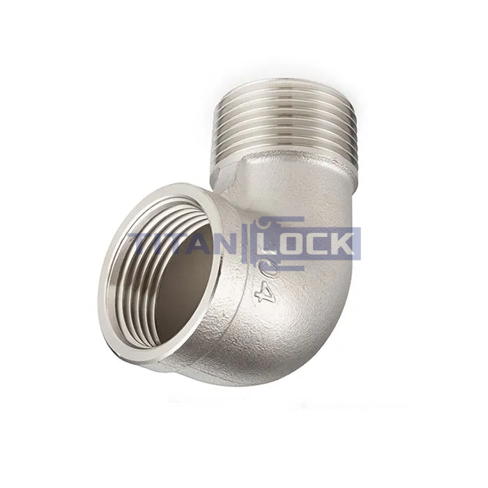 Отвод 90° нержавеющий (уголок) НР/ВР, 4" AISI304 TL400ELMF TITAN LOCK 