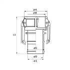 Камлок полипропиленовый тип С, розетка с хвостовиком 3/4", TL75CPP TITAN LOCK
