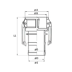 Камлок полипропиленовый тип С, розетка с хвостовиком 1/2", TL50CPP TITAN LOCK