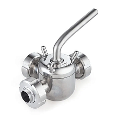 Кран пробковый трехходовой нерж 304, тип T, DN32, TL3СV32T-S TITAN LOCK