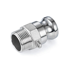 Камлок нержавеющий тип F ниппель, наруж. резьба BSP 1 1/4", AISI316, TL125FSS316 TITAN LOCK