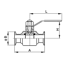Пищевой шаровый кран полнопроходной типа "clamp-clamp", DN50 нерж. 304, TL50SBV-CL TITAN LOCK