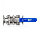 Трехсоставной шаровый кран из нержавеющей стали (AISI 304) типа "clamp-clamp", 5", TL500TPBVSS-CL TITAN LOCK
