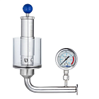 Шпунт-аппарат с манометром (левый), до 2,2 бар, под Clamp DN15 нерж. 304 TL15TGMLPG-CL TITAN LOCK