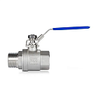 Кран шаровый двухсоставной НР-ВР, резьба BSP 1 1/2", нерж. 304, TL150BVC-FM TITAN LOCK