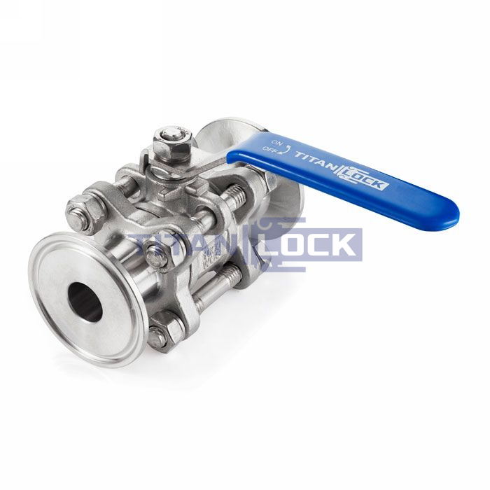 Трехсоставной шаровый кран из нержавеющей стали (AISI 304) типа "clamp-clamp", 2", TL200TPBVSS-CL TITAN LOCK