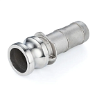 Камлок нержавеющий тип E, ниппель с хвостовиком 1 1/4", AISI316, TL125ESS316 TITAN LOCK