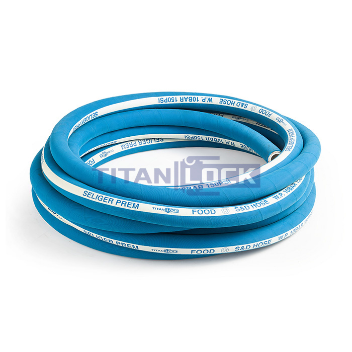 Пищевой  рукав «SELIGER-PREM», нап/всас, вн. диам. 50 мм, -40C, 10bar, EPDM, TL050SL-PR TITAN LOCK