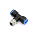 Фитинг цанговый Т-образный, 4 мм, наруж. резьба 3/8", пластик, тип PB, TLP-PB4-03 TITAN LOCK