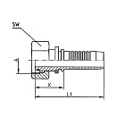 Фитинг DN 12 DKOL (Г) M22X1.5, TL-DKOL12F22X1.5 TITAN LOCK