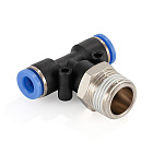 Фитинг цанговый Т-образный, 4 мм, наруж. резьба 3/8", пластик, тип PB, TLP-PB4-03 TITAN LOCK