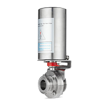 Затвор дисковый с пневмоприводом нерж. 304 DN80, тип clamp-clamp, DIN TLSD80CLS-P TITAN LOCK