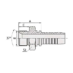 Фитинг DN 10 DK (Г) M22X1.5, TL-DK10F22X1.5 TITAN LOCK