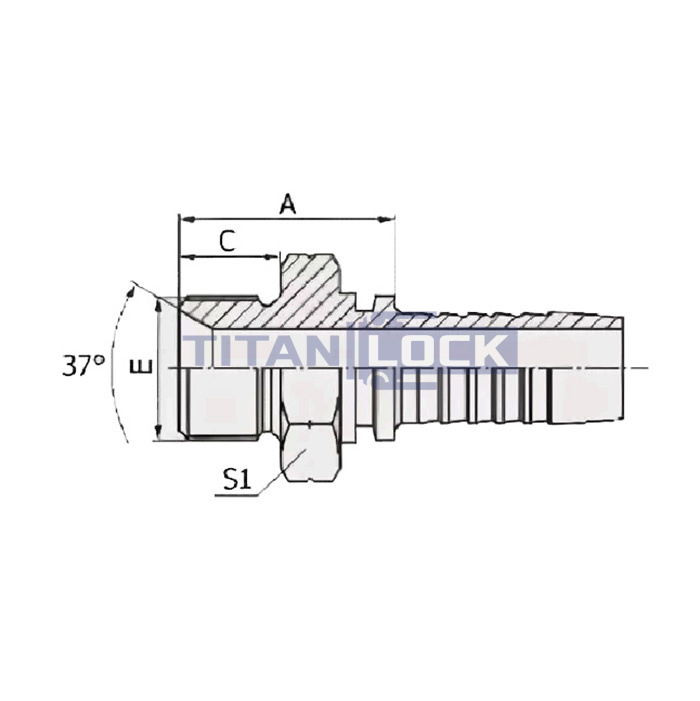 Фитинг DN 20 DK (Г) M33X2, TL-DK20F33X2 TITAN LOCK