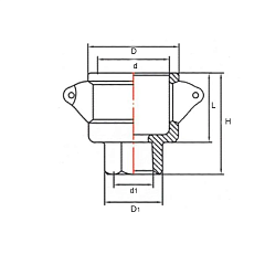 Камлок нержавеющий тип D розетка, внутр. резьба BSP 1/2", AISI304, TL50DSS TITAN LOCK