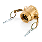 Камлок латунный тип D розетка, внутр. резьба BSP 1", TL100DBR TITAN LOCK