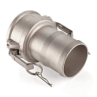 Камлок нержавеющий тип C, розетка с хвостовиком 4", AISI316, TL400CSS316 TITAN LOCK