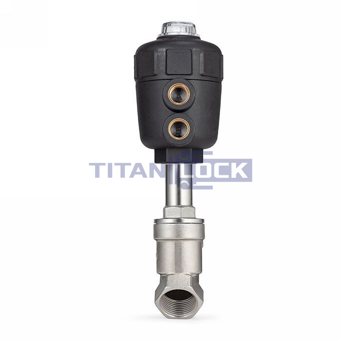 Седельный клапан наклонный, нерж. 304 с пневмоприводом (полипроп.), DN40 TL40CPAVPP TITAN LOCK