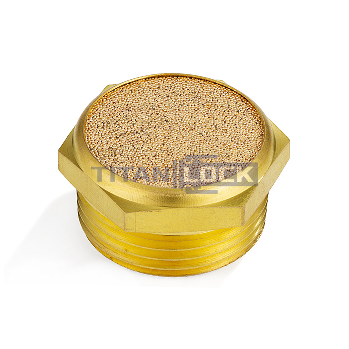 Пневмоглушитель, наруж.резьба 3/8", латунь, тип BSLM, TLP-BSLM-03 TITAN LOCK