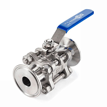 Трехсоставной шаровый кран из нержавеющей стали (AISI 304) типа "clamp-clamp", 1 1/4", TL125TPBVSS-CL TITAN LOCK