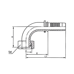 Фитинг DN 08 DKOS (Г) M16X1.5 (90), TL-DKOS08F16X1.5-90 TITAN LOCK