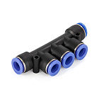 Фитинг-разветвитель цанговый пневматический, 4 мм, пластик, тип PK, TLP-PK4 TITAN LOCK