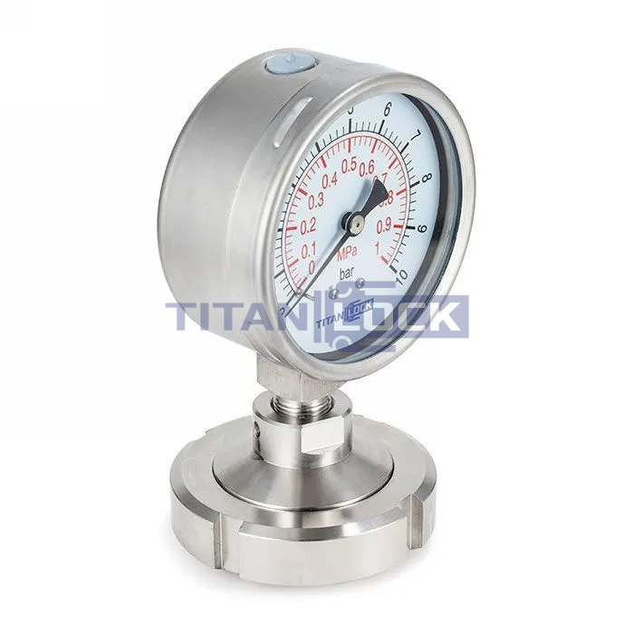 Манометр нержавеющий с мембранным разд.,10/0,2 Бар, гайка DN25, корп. 80мм, TLSPG25/80MN TITAN LOCK