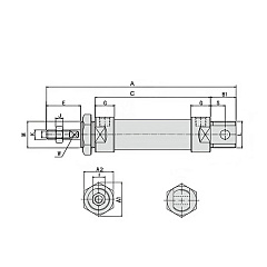 Пневмоцилиндр серии MAL с магнитным кольцом, 20X250, TLP-PC20X250MAL-MG TITAN LOCK