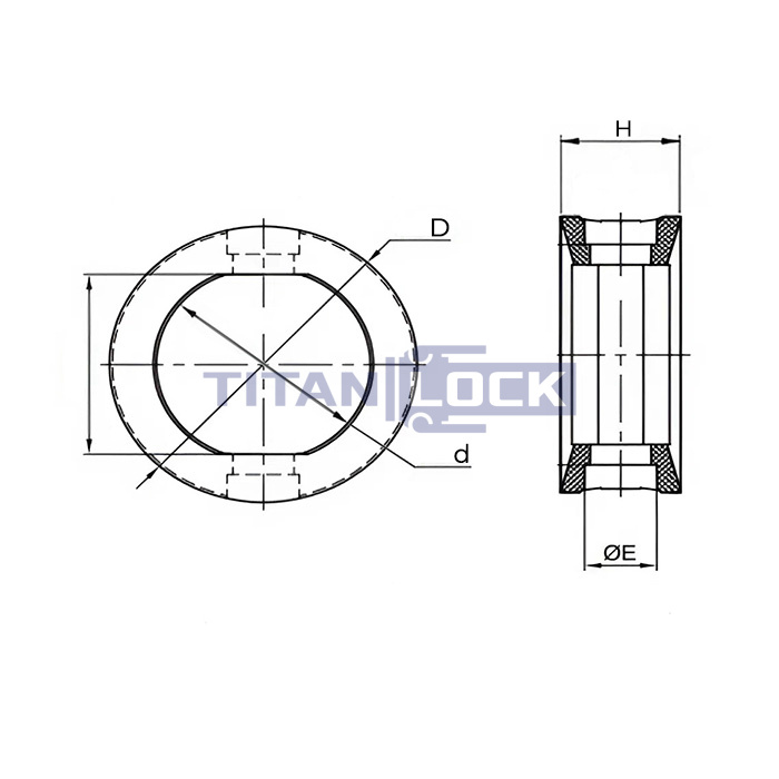 Уплотнение дискового затвора DN32, EPDM (черный), DIN TLSDG32EP TITAN LOCK