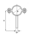 Хомут трубный на ножке DN32 (33,7-35 мм), нерж. 304, TL032FPLS TITAN LOCK