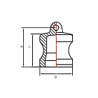 Камлок нержавеющий тип DP, заглушка для розетки 3", AISI316, TL300DPSS316 TITAN LOCK