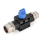 Фитинг прямой с краном, резьба 1/4", пластик, тип HVSS, TLP-HVSS02 TITAN LOCK