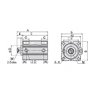 Пневмоцилиндр компактный серии ACQ, 50X200, TLP-PC50X200ACQ TITAN LOCK