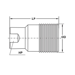 БРС серия G (WS) резьбовая, ниппель, нерж. сталь 304, 3/4in TL6GMS TITAN LOCK