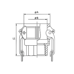 Камлок полипропиленовый тип D розетка, внутр. резьба BSP 1/2", TL50DPP TITAN LOCK