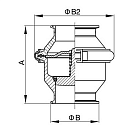 Обратный клапан нержавеющий (AISI304) DN65, типа clamp-clamp TLCV065CLS TITAN LOCK