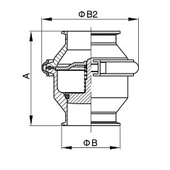 Обратный клапан нержавеющий (AISI304) DN65, типа clamp-clamp TLCV065CLS TITAN LOCK