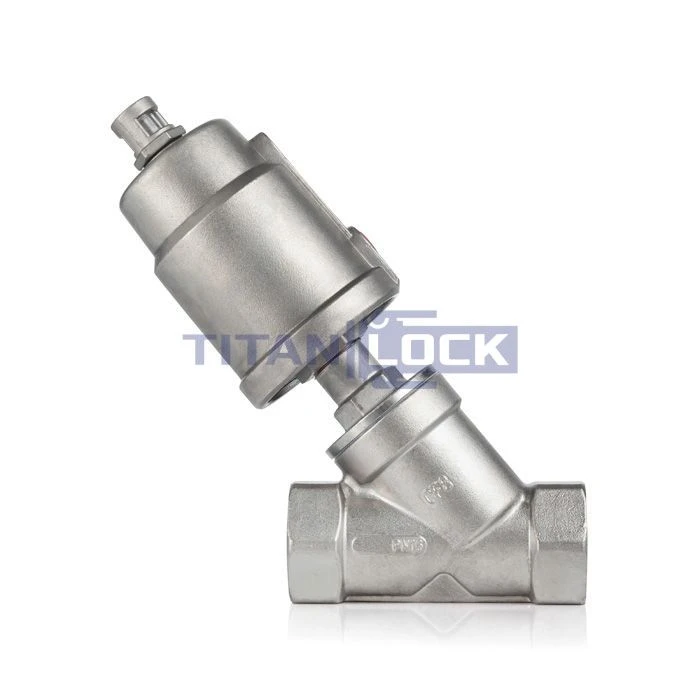 4Седельный клапан наклонный, нерж. 304 с пневмоприводом (нерж.), DN25 TL25CPAVS TITAN LOCK