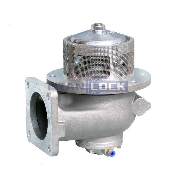 Пневматический донный клапан, квадратный фланец, алюминий, 4in, TL400PBV-S TITAN LOCK