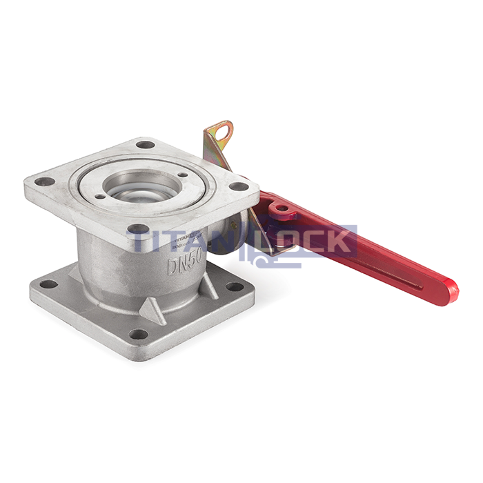Кран шаровый для бензовоза, квадратный фланец, алюм., DN50, TL200BVSF-AL TITAN LOCK
