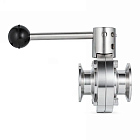 Затвор дисковый нержавеющий (AISI304) DN40, типа clamp-clamp TLSD040CLS TITAN LOCK