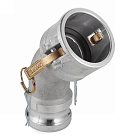 Камлок алюминиевый тип DА (переходник 45° розетка 4" х ниппель 4"), TL400DAAL45 TITAN LOCK