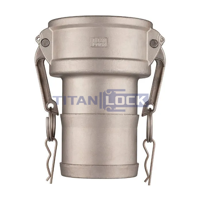 Камлок нержавеющий тип С серия "EcoLine" розетка с хвостовиком 8", AISI304, TL800CSS-EL TITAN LOCK
