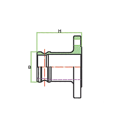 Камлок нержавеющий тип FA, ниппель с фланцем 1", AISI316, TL100FASS TITAN LOCK