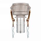 Камлок алюминиевый тип C, 2 1/2", розетка с хвостовиком под рукав 1 1/2", TL2515CAL TITAN LOCK
