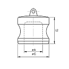 Камлок полипропиленовый тип DР, заглушка для розетки 2", TL200DPPP TITAN LOCK