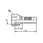 Фитинг DN 06 JIC (Г) 9/16", TL-JIC06F9/16 TITAN LOCK