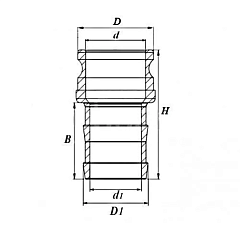 Камлок нержавеющий тип E, ниппель с хвостовиком 3/4", AISI316, TL75ESS316 TITAN LOCK