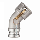 Камлок алюминиевый тип DА (переходник 45° розетка 4" х ниппель 4"), TL400DAAL45 TITAN LOCK