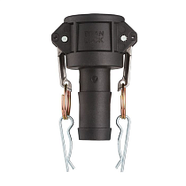 Камлок полипропиленовый тип С, розетка с хвостовиком 1", TL100CPP TITAN LOCK